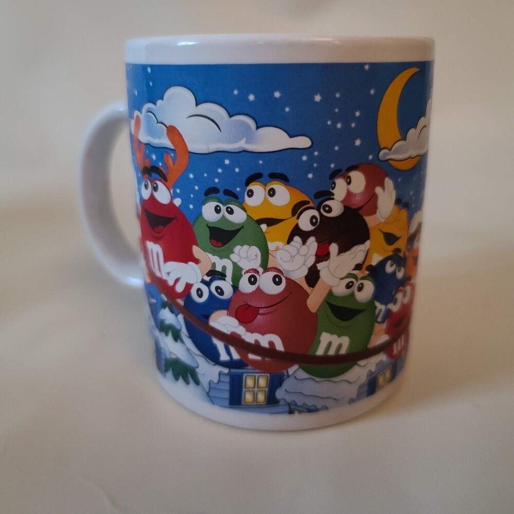 M&M's Coffee Mug Christmas Santa And Reindeer 2003